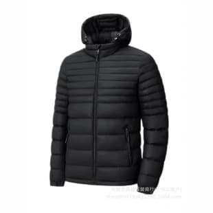 Cross-Border Men's Winter Ribbed Quilted Cotton Jacket Fleece-Lined Long Sleeve Coat Detachable Hood Casual Jacket Fashion Windproof Versatile