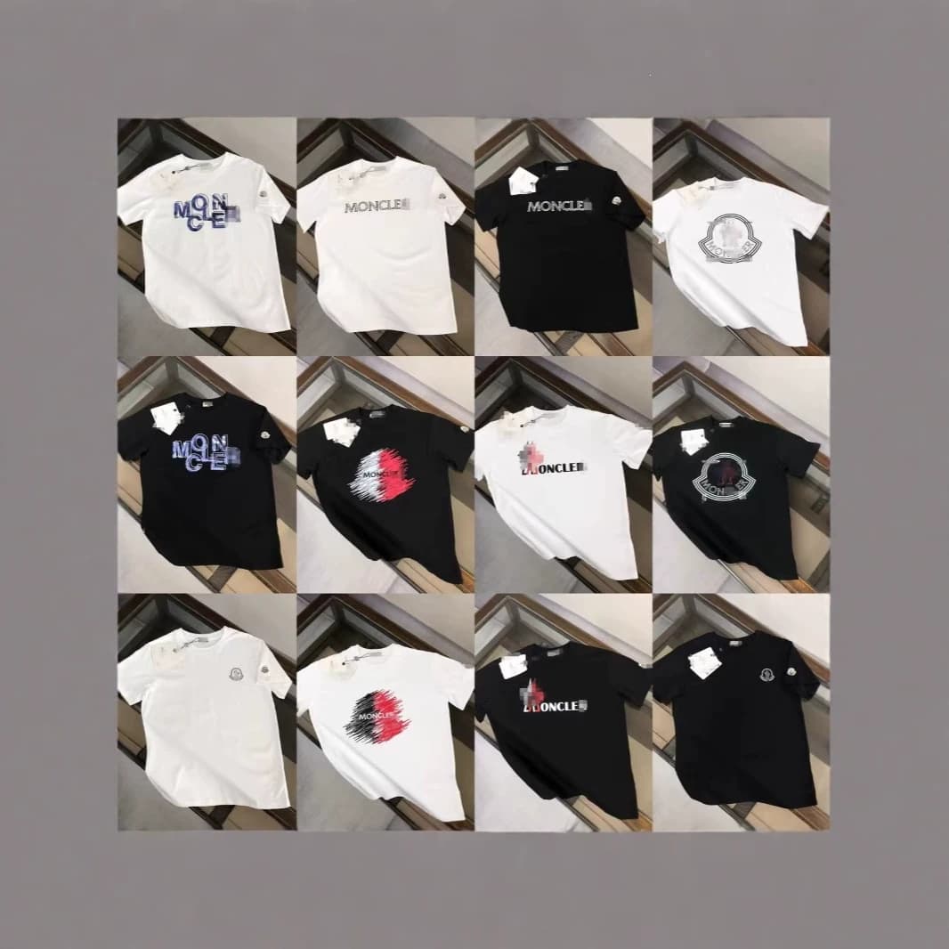 High Version New Style Pure Cotton Mon Full Print Cler Opening Velcro Short Sleeve Unisex T-Shirt Top Couple Outfit