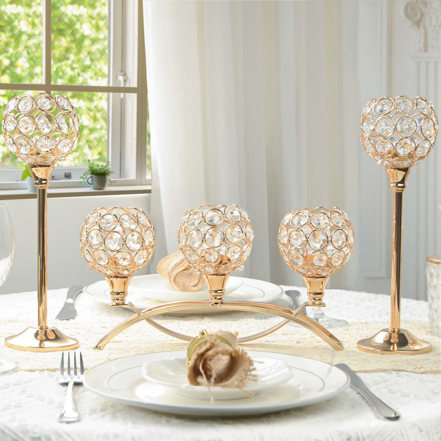 Amazon Crystal Candle Holder Decorative Home Ornament Elegant Table Centerpiece for Wedding Decor