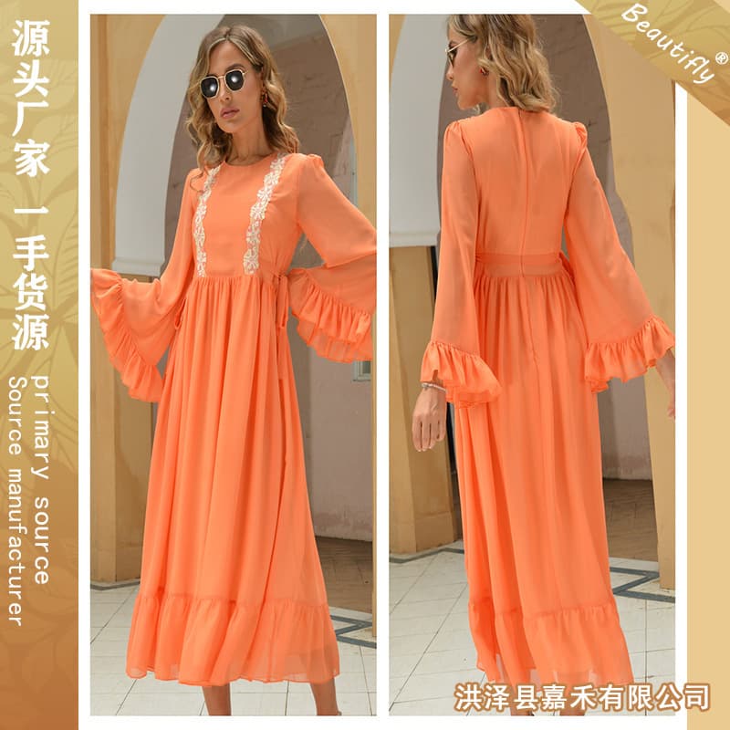 Cross-border new factory direct sales Pakistani chiffon fashion women's dress