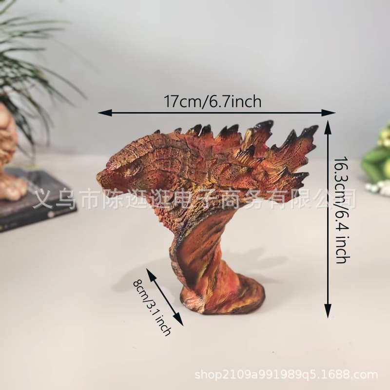 Godzilla Burning Red Monster Half-Body Bust Model Resin Statue In Stock