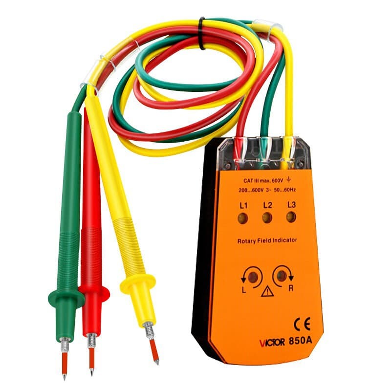 VICTOR phase sequence table VC850A/C/D phase sequence tester phase sequence meter three-phase AC phase detector