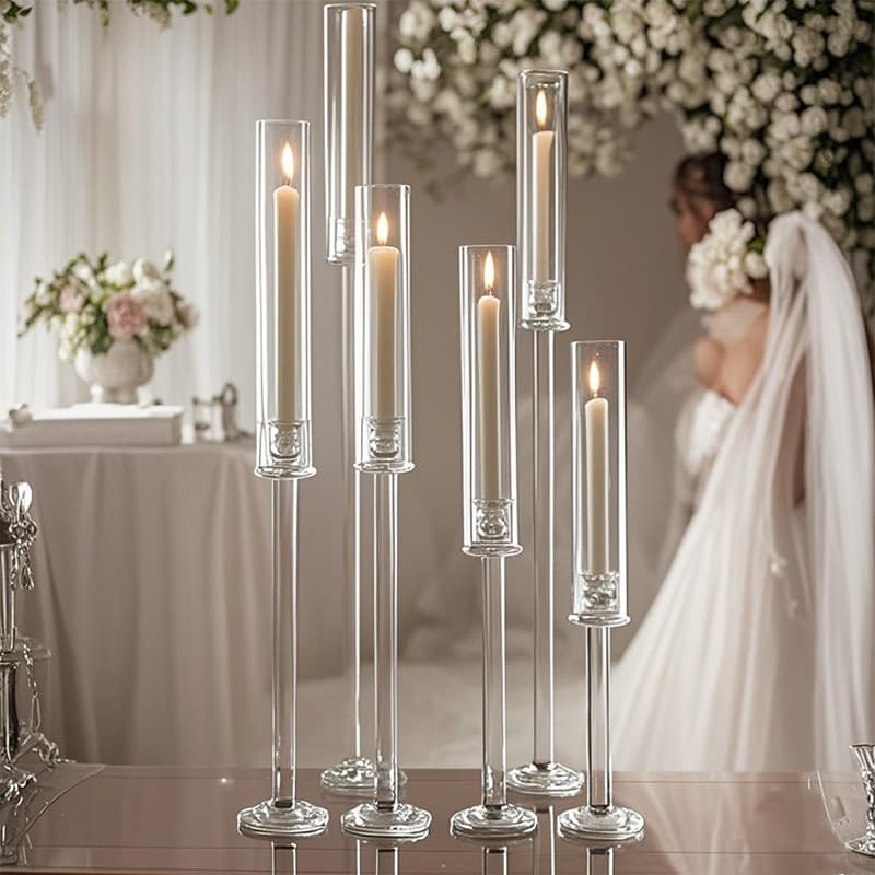 Romantic Valentine's Day Crystal Candle Holder Creative Decorative Glass Candle Stand Table Arrangement Home Single Head Candle Holder