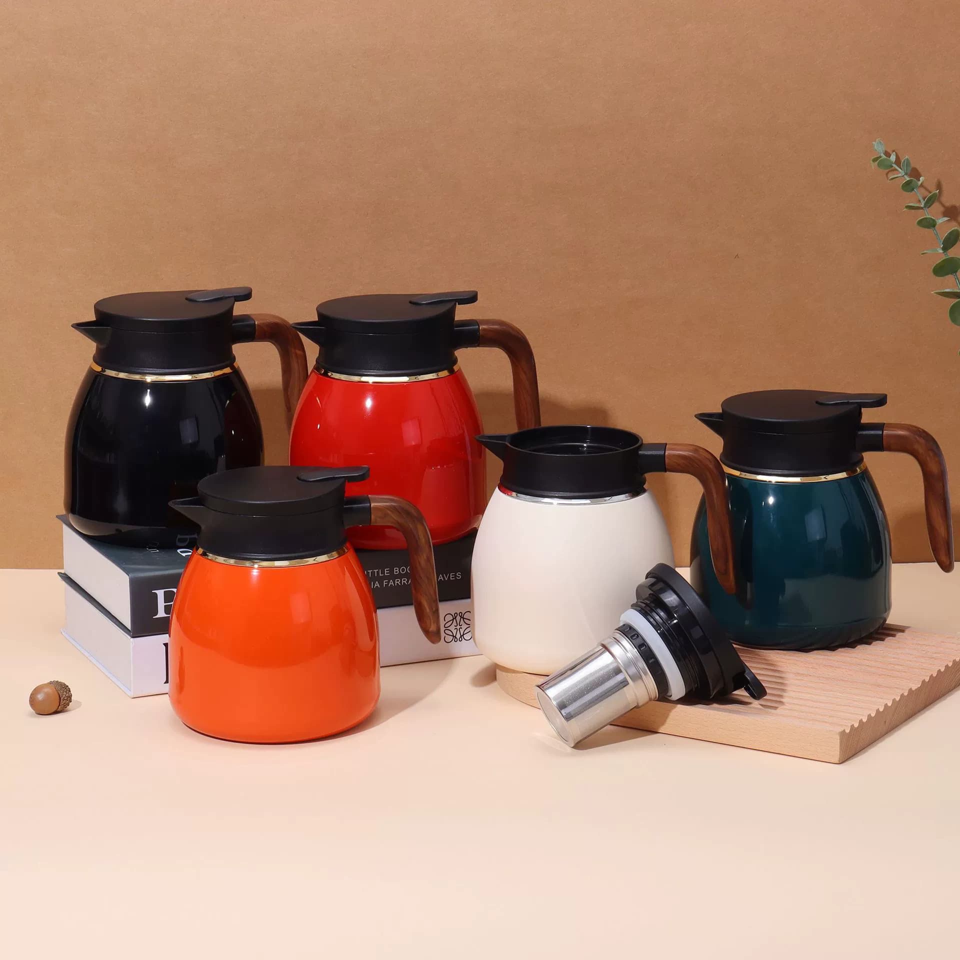 In Stock Simple 316 Stainless Steel Insulated Kettle with Tea Infuser, Household Water Kettle with Handle for Office, Steeped Tea Kettle 2024