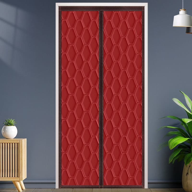 New Thickened Cotton Door Curtain for Home Use, Air Conditioning Cold Draft Block, Self-Adhesive Soundproof Magnetic Insulation Thermal Preservation