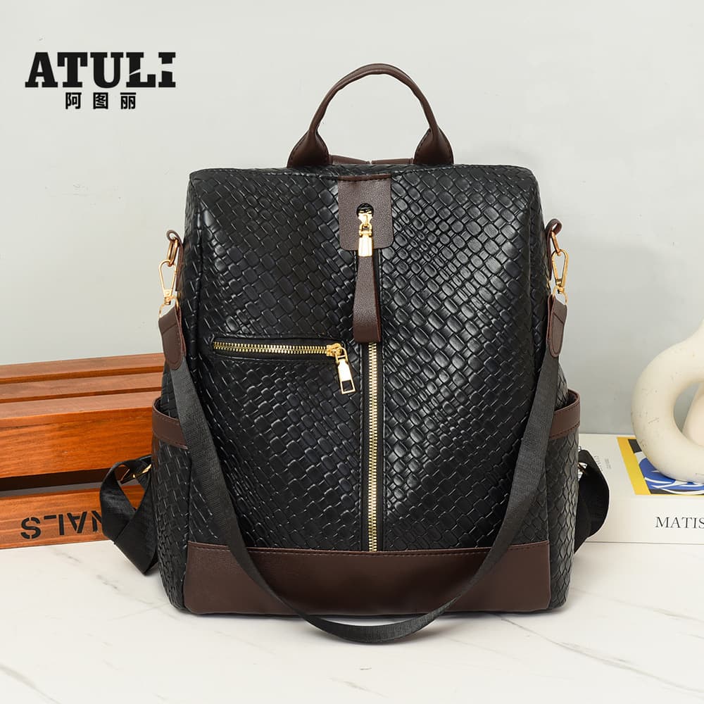 Cross-border Women's Backpack 2025 New PU Women's Bag European and American Retro Casual Outdoor Travel Backpack Anti-theft Bag