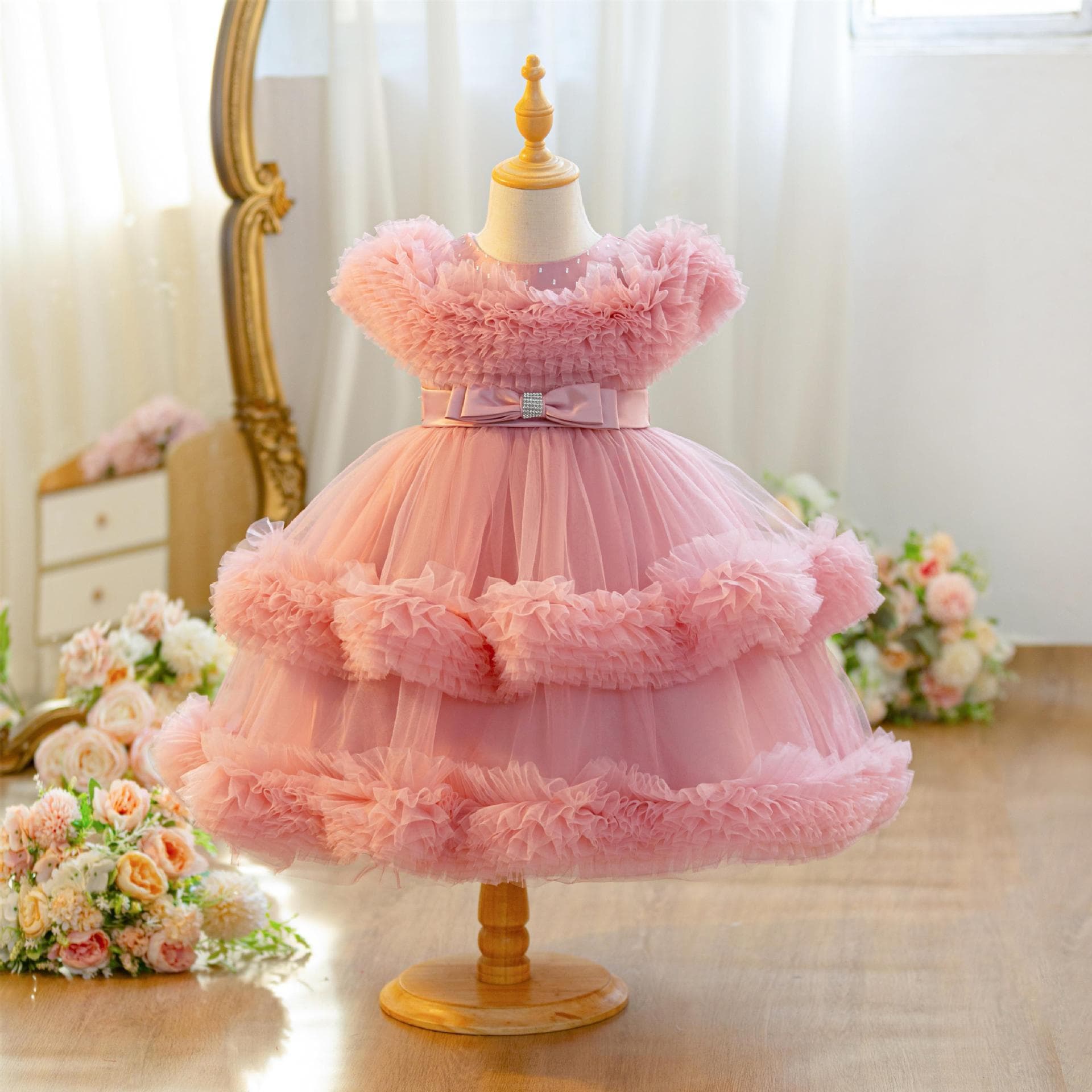 Cross-border Girl's Birthday Flower Girl Dress Children's Stage Performance Costume Baby Princess Tutu Dress Wholesale