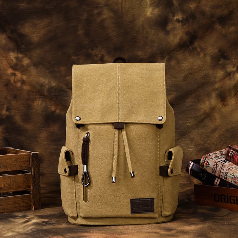 Cross-border Men's Casual Canvas Backpack 2025 Winter Large Capacity Travel Trendy Bag Portable Versatile Schoolbag Bags