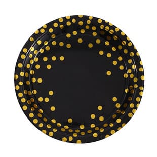 Factory Direct Round Dot Hot Stamping Paper Plates and Cups for Birthday Parties and Gatherings, Eco-Friendly Biodegradable in Multiple Sizes for Export