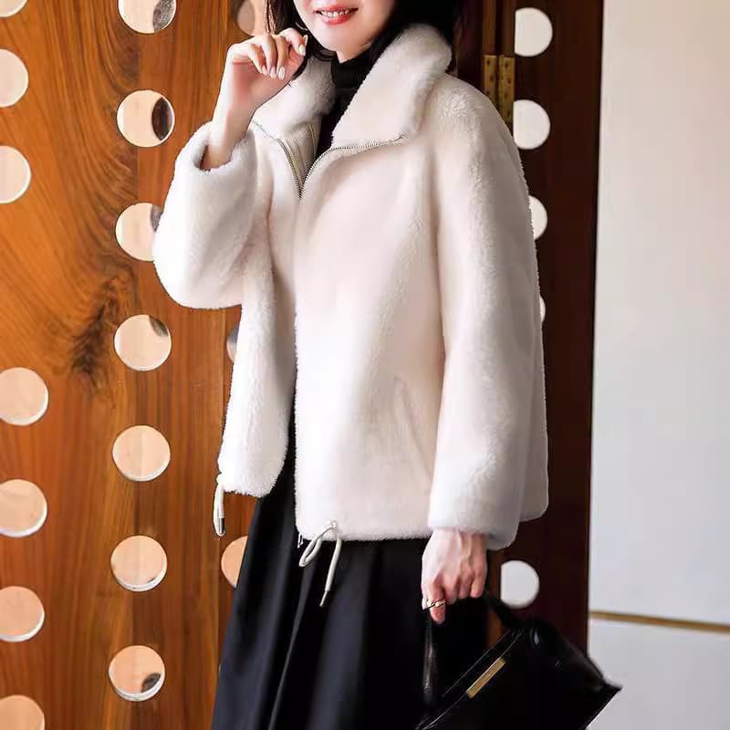 Fleece-Lined Thick Coat for Women, Trendy Ins Winter Double-Sided Fleece Warm High-Neck Sweatshirt, Women's Zip-Up Cardigan Sleepwear