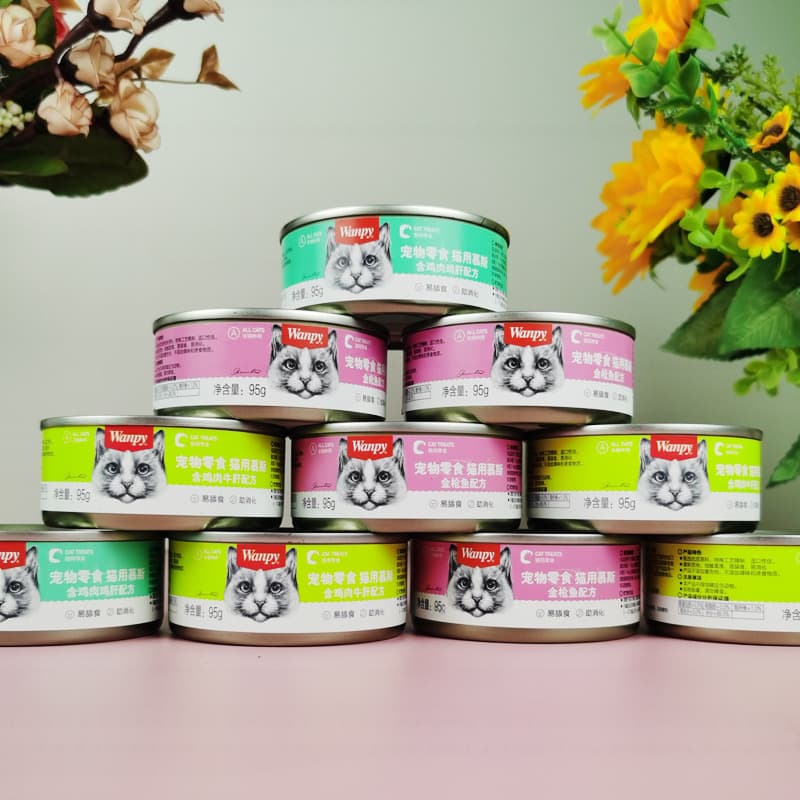 Wanpy Mousse Canned Cat Food - Tuna, Chicken & Chicken Liver, Chicken & Beef Liver Mousse Cat Can 95g