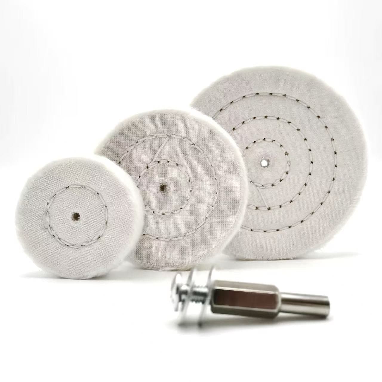 Cross-border White Cloth Wheel 2 3 4 Inch Mirror Polishing Cotton Cloth Thickened Cotton Cloth for Polishing Beeswax Metal Set Cloth Wheel