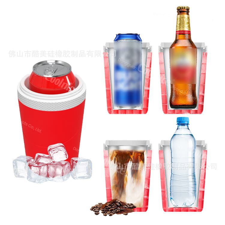 TikTok Hot Selling Silicone Straw Water Cup with Built-in Ice Grid Drinking Cup Ice Mold Cold Drink Cup Beverage Cooling