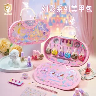 Kids Cosmetic Nail Polish Set - Peelable Toy Nail Polish for Girls, Princess Magnetic Nail Art Kit, Birthday Gift Set