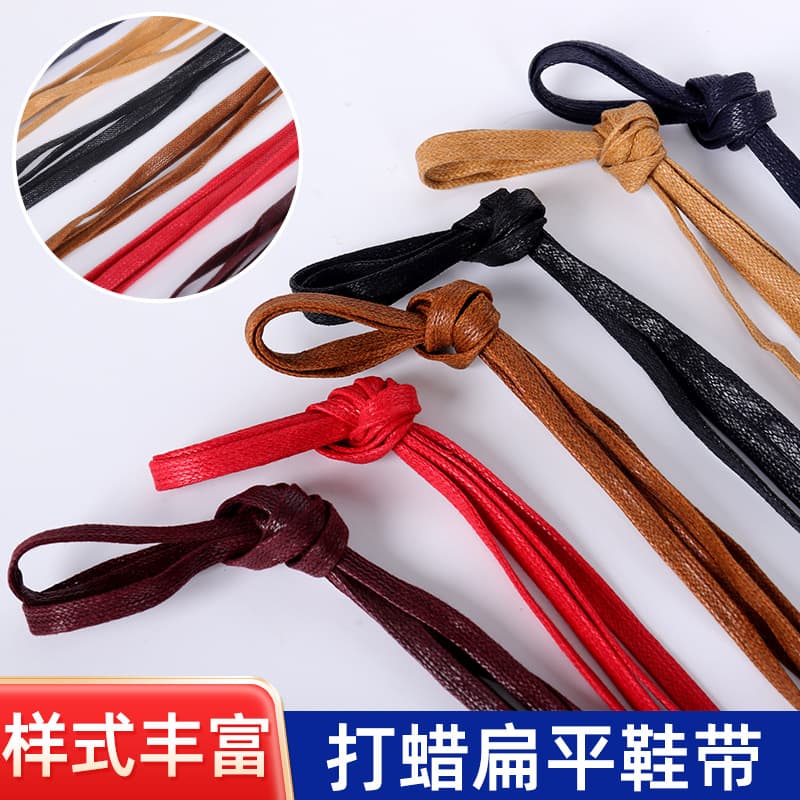 Waxed Flat Shoelaces Flat Laces Leather Shoe Laces Waxed Laces Boot Laces Flat Factory Wholesale