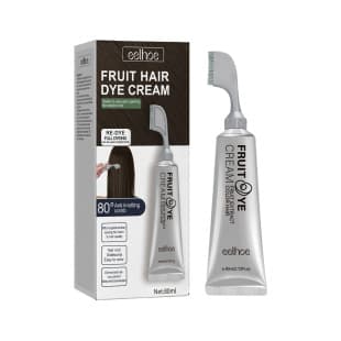 EELHOE Fruit and Vegetable Hair Color Cream, Natural and Gentle, Non-Irritating to Scalp and Hair, Easy to Color, Black Hair Dye Cream