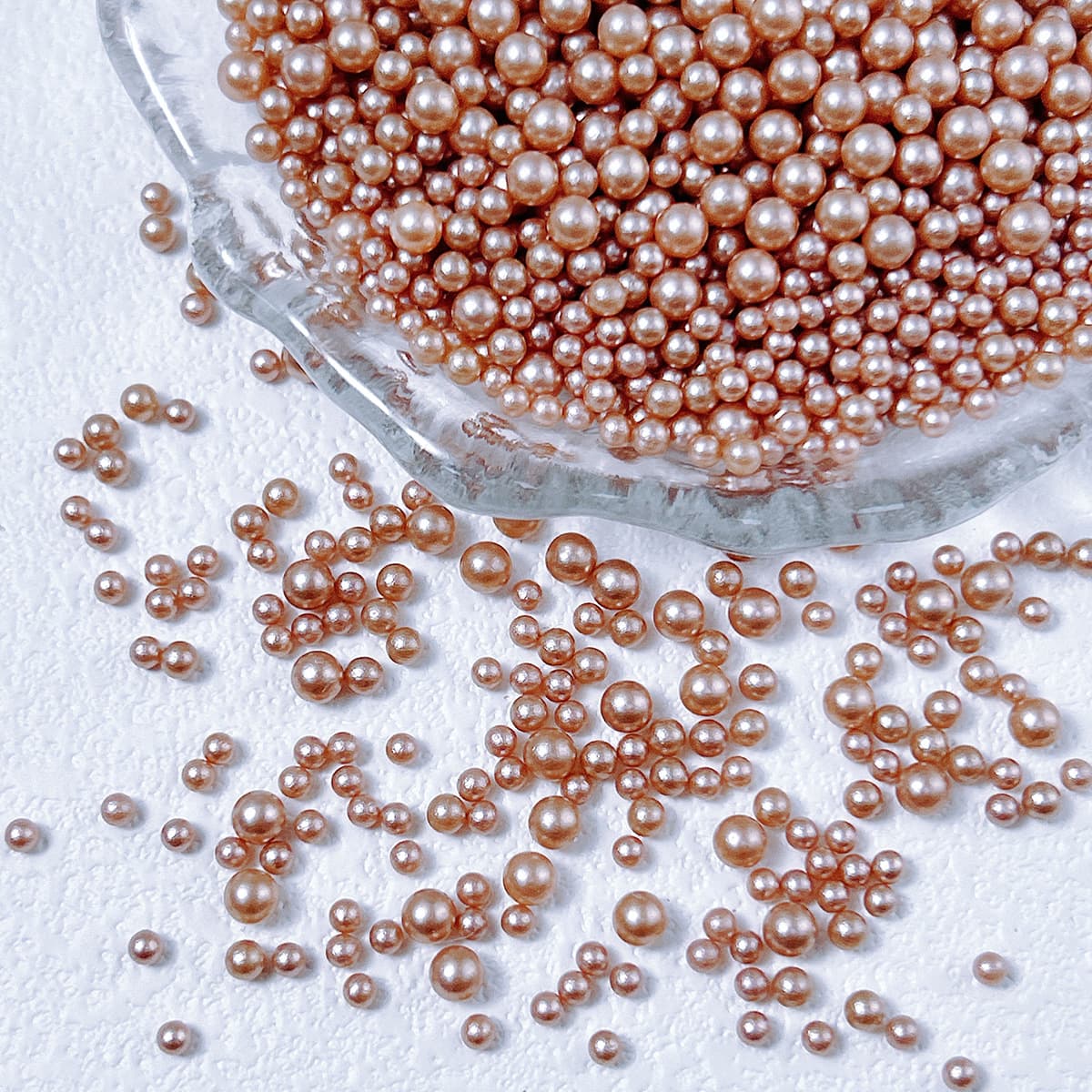 ABS Imitation Pearl, Round Solid Pearl, Brown 2.5 3 4mm Resin Beads for Nail Art Decorations