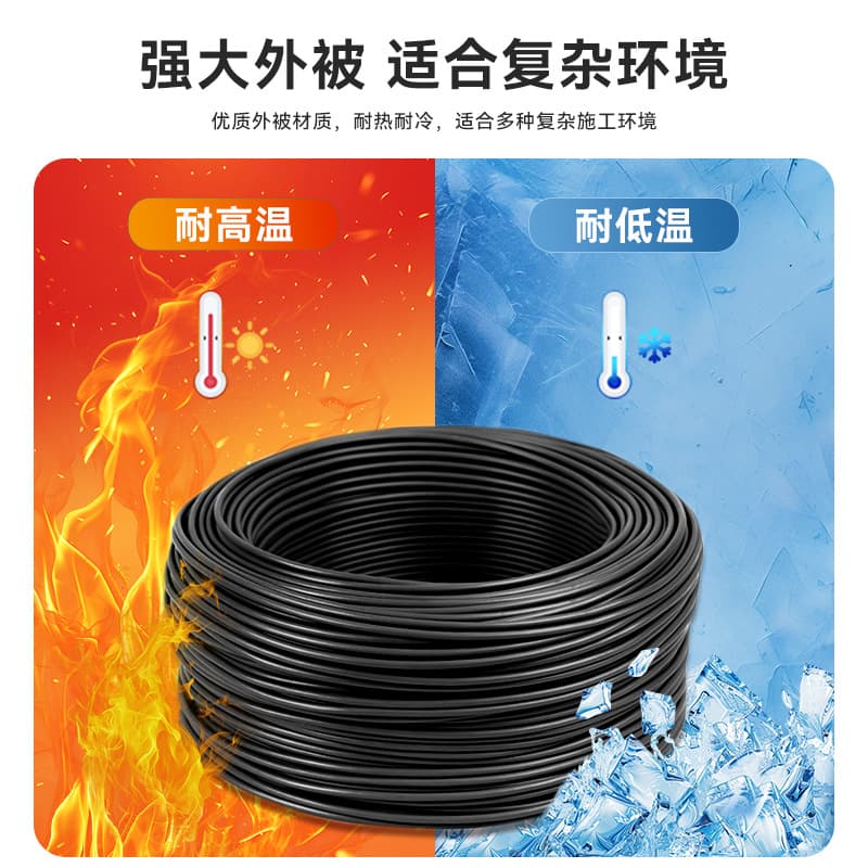 Factory direct sales of insulated power cords, RVV2 core, 0.5, 0.75, 1, 1.5, and 2 square millimeter sheathed copper core cables.