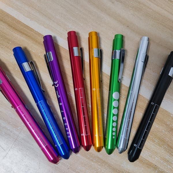 Pen-style Flashlight Aluminum Alloy LED Pen Light Pupil Light Oral Light Yellow Light White Light Small Handheld Ultra-thin Lightweight