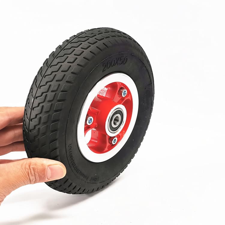 8-Inch Electric Scooter Elastic Shock Absorption Front and Rear Wheel Assembly Hollow Solid Tire Whole Wheel Set Spokeless