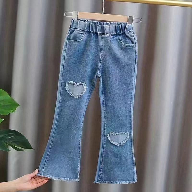 Girls' Jeans 2025 Spring/Autumn New Style Slim Flared Jeans with Lace Trim Fashionable Autumn Children's Long Pants