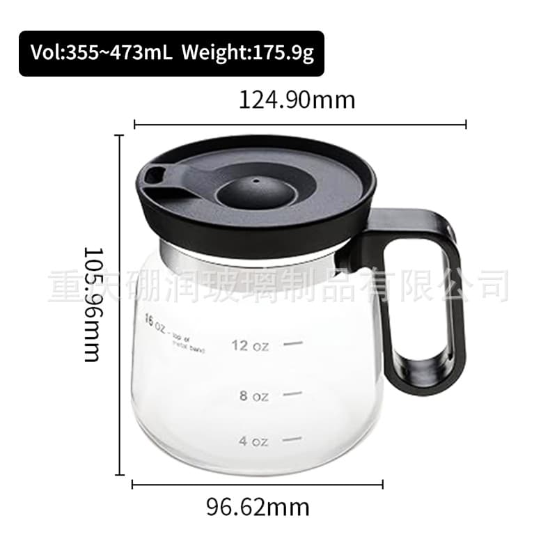 Factory Wholesale High Borosilicate Glass Coffee Pot Mug with Silicone Lid Travel Office Home Gift