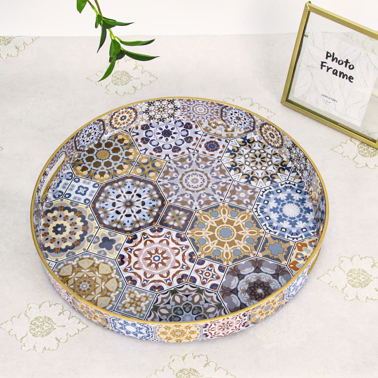 Cross-border dining tray plastic disc pad hotel wedding decoration tray Plastic service tray