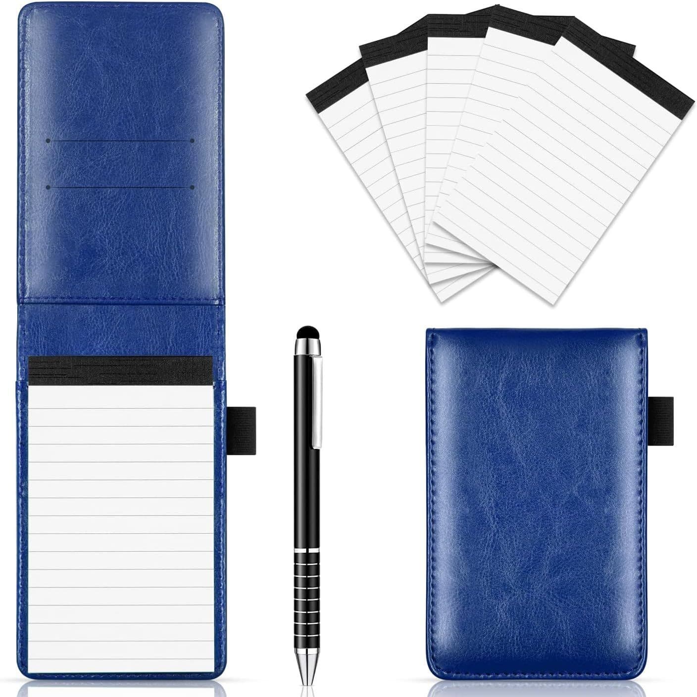 Cross-border exclusive PU notebook with pen business office note pad portable leather pocket notepad elastic band