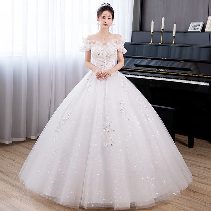 Strapless Main Wedding Dress 2026 New Style Bride Simple Floor-Length French Light Wedding Dress High Waist Outfit Wholesale