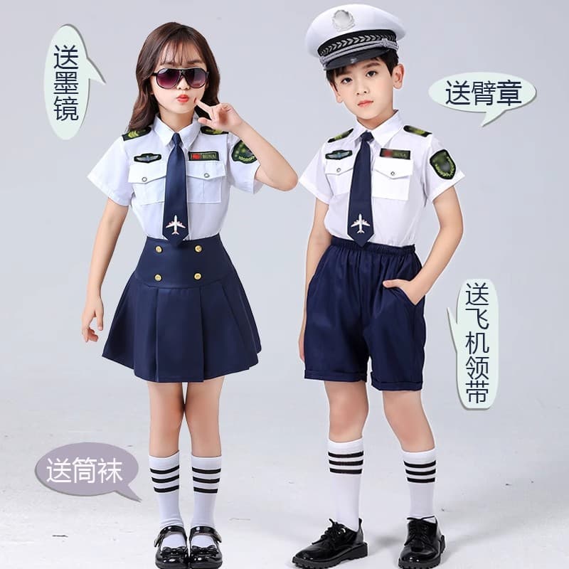Kindergarten uniforms, pilot flight suits for role-play, British-style student school uniforms, dance and choir graduation performance attire.