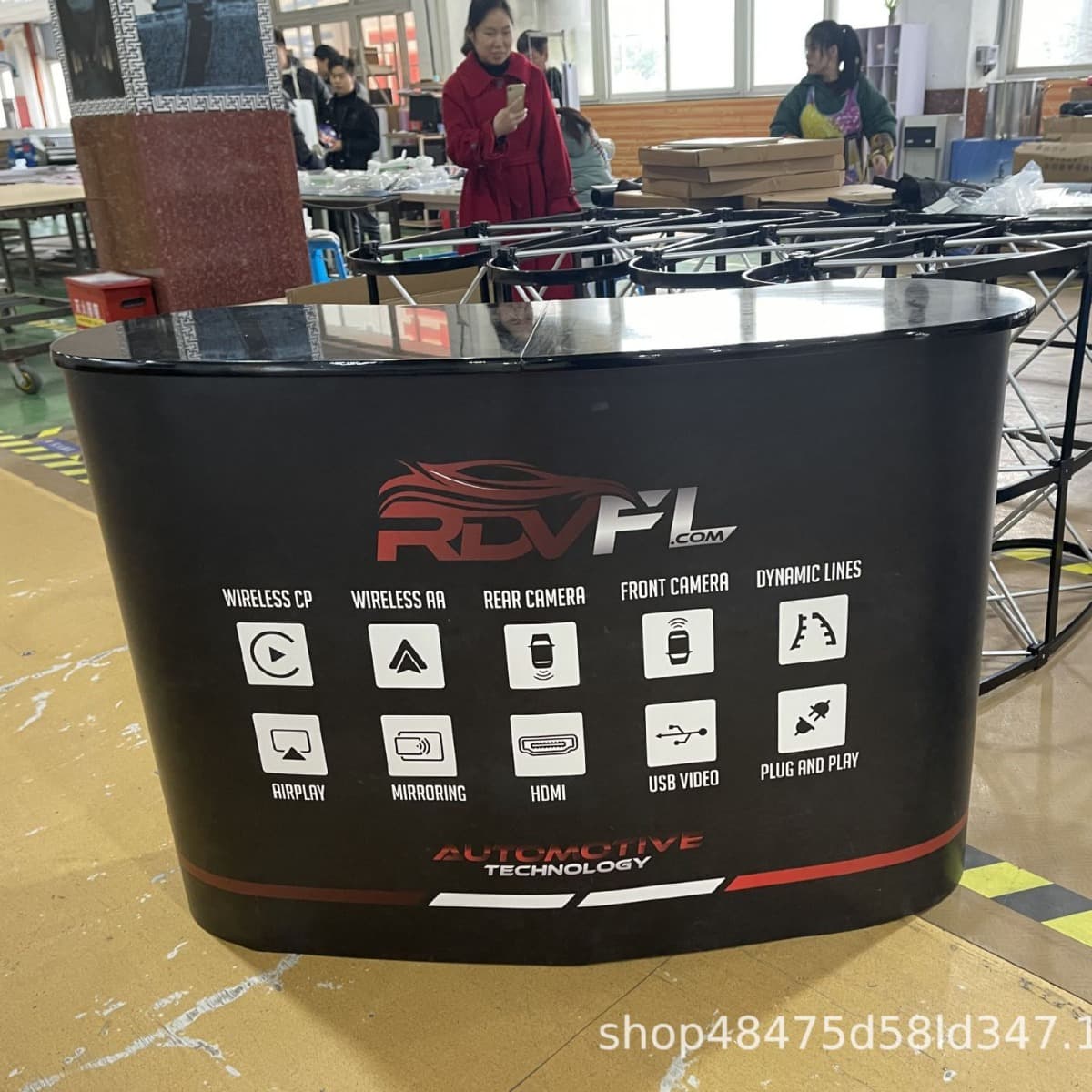 Portable Magnetic Aluminum Alloy Reception Desk Front Desk Luxury Pop-Up Promotional Counter Banner Display Stand
