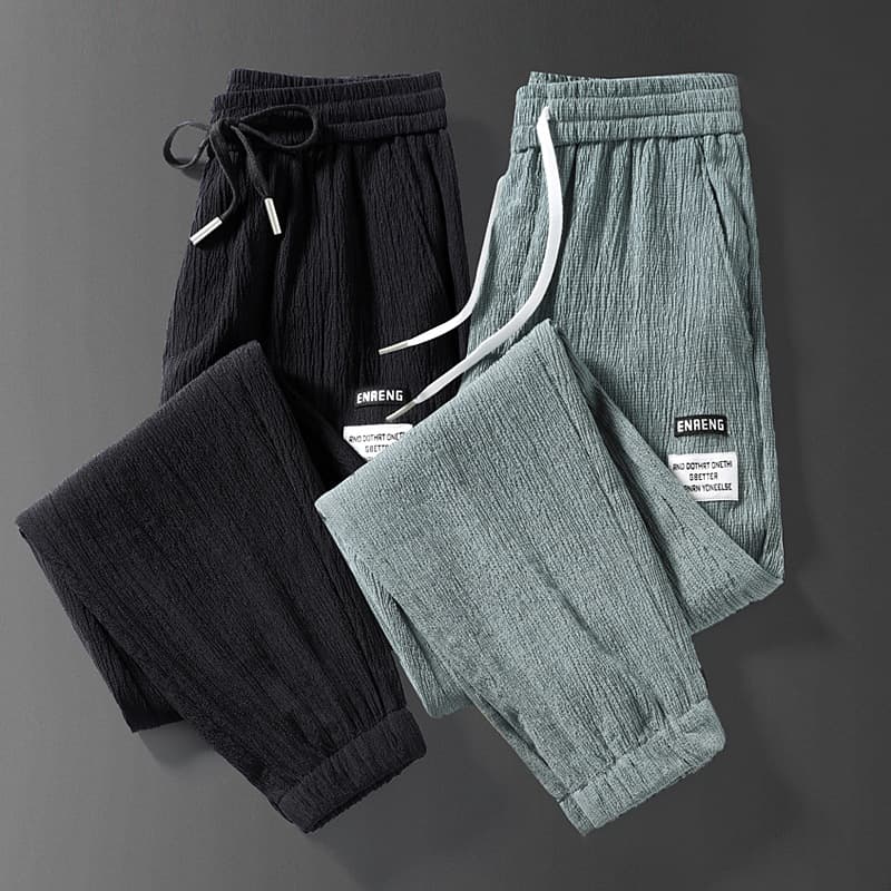 Men's Casual Trousers Cheap Dry Fit Summer Thin Ankle Tie Harem Pants No Magnet No Iron Outerwear For Work Plus Size