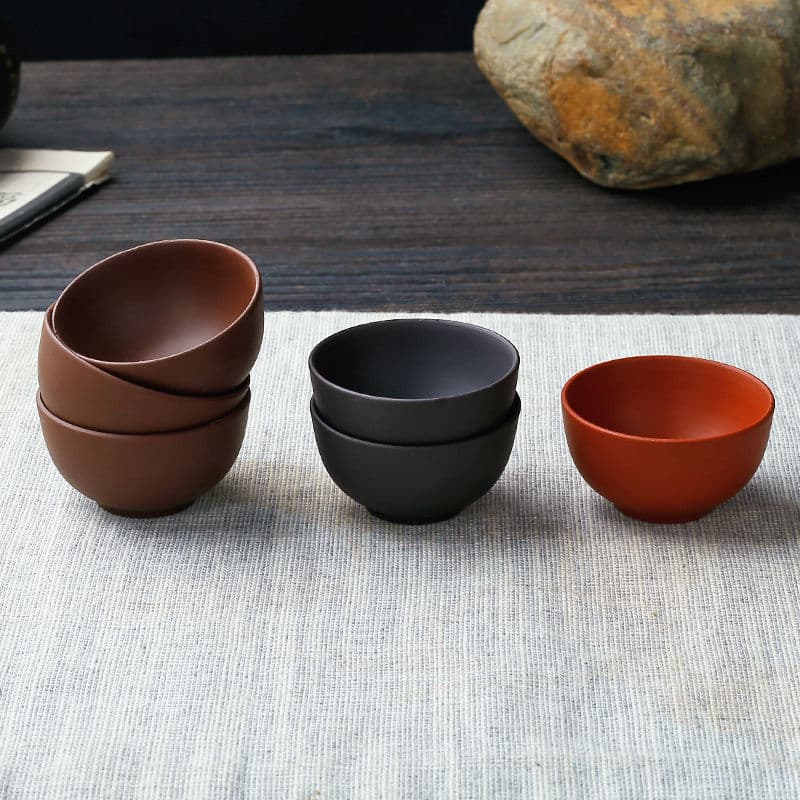 Yixing Purple Clay Tea Cup Kung Fu Ceramic Cup Large and Small Size Host Tea Bowl Tea Set Straight Mouth Cup Free Shipping