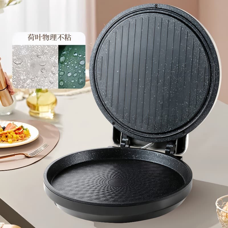New Chigo Electric Pancake Maker and Grill, Double-sided Heating Electric Grill Plate, Deepened and Enlarged Pancake Machine, Multi-functional Frying and Grilling Appliance