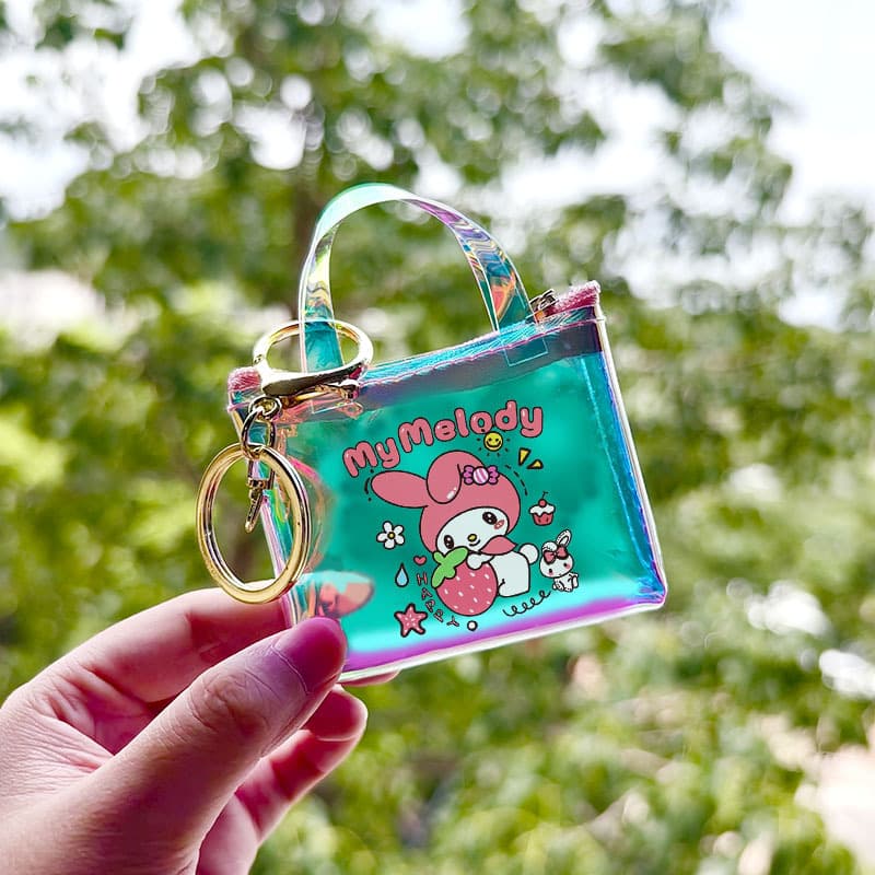 2025 New Laser Heart Small Bag Portable Mini Cute Coin Purse Keychain Lipstick Earphone Storage Pouch