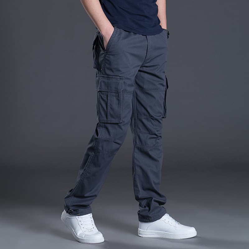 Loose Fit Men's Casual Sports Thickened Long Pants Straight Leg Multi-Pocket Workwear Trousers Spring Summer Fashion Trend