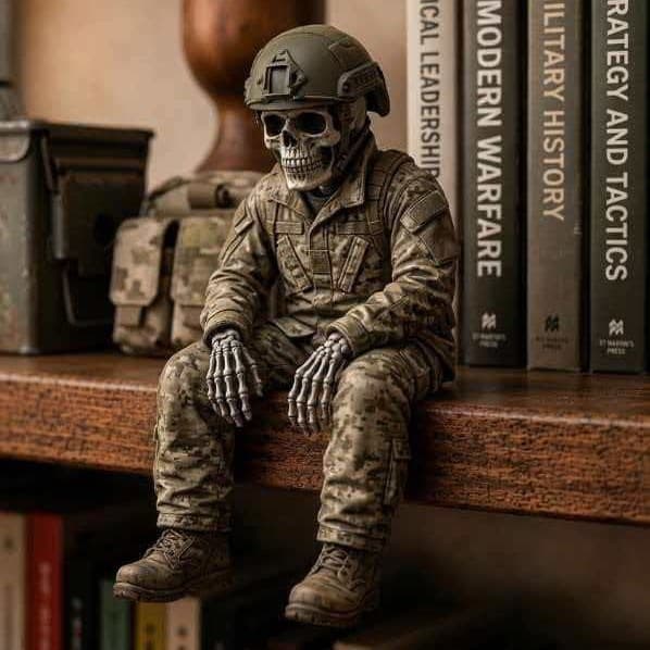 Cross-border new product Gothic dark style sitting posture resin ornaments creative home Halloween atmosphere skull statue decoration