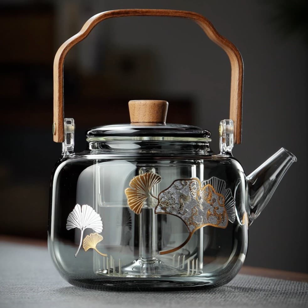2025 New Glass Teapot for Home Use with Handle, High-Temperature Resistant for Open Flame or Electric Ceramic Hob, Set Without Base