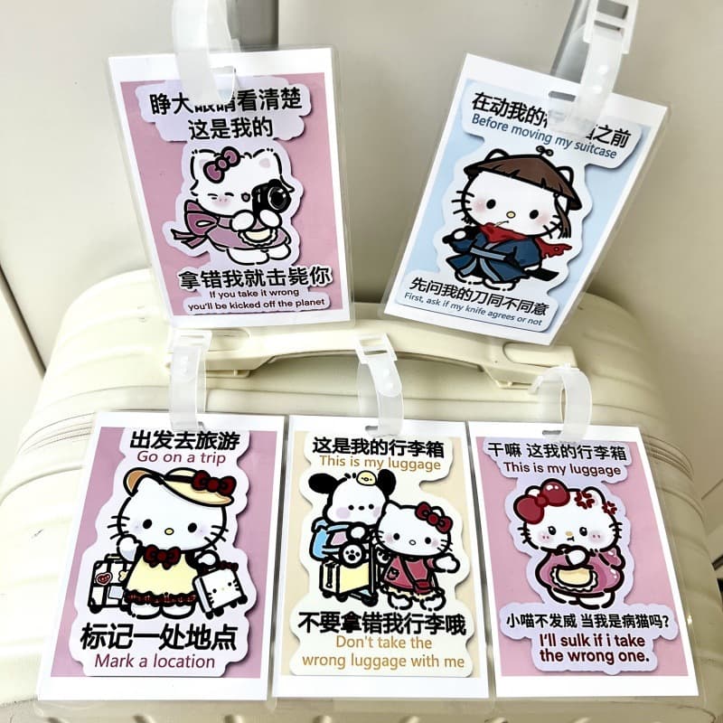 Little Red Book Cartoon KT Cat Crayon Shin-chan Bag Pendant Peripheral Travel Back-to-School Luggage Student Pendant Travel