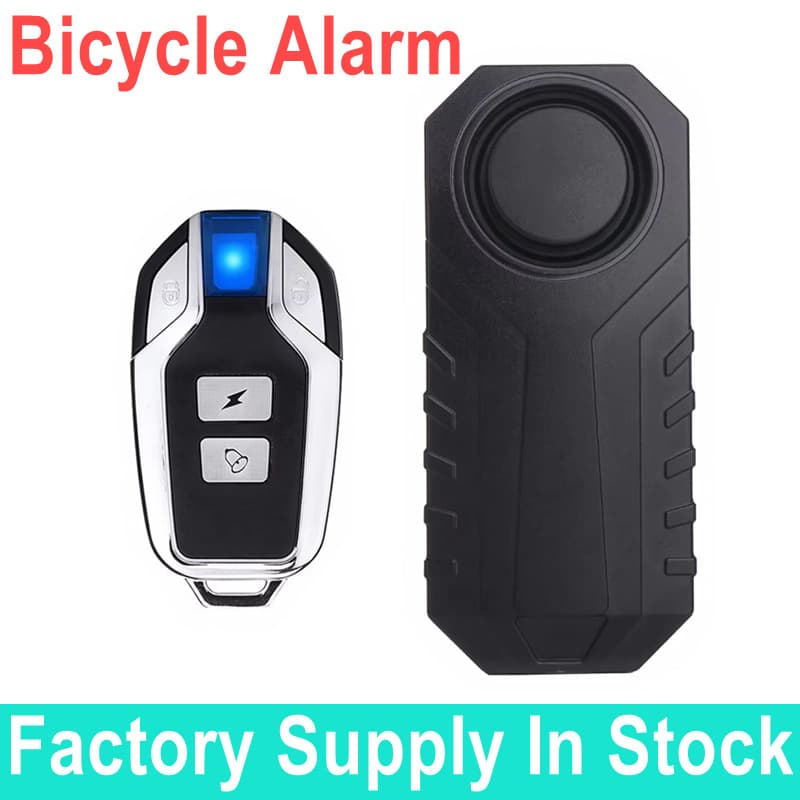 113db Wireless Vibration Anti-Theft Bicycle Alarm IP65 Black High Volume Alarm for Bikes Safe Secure Cycling Accessory