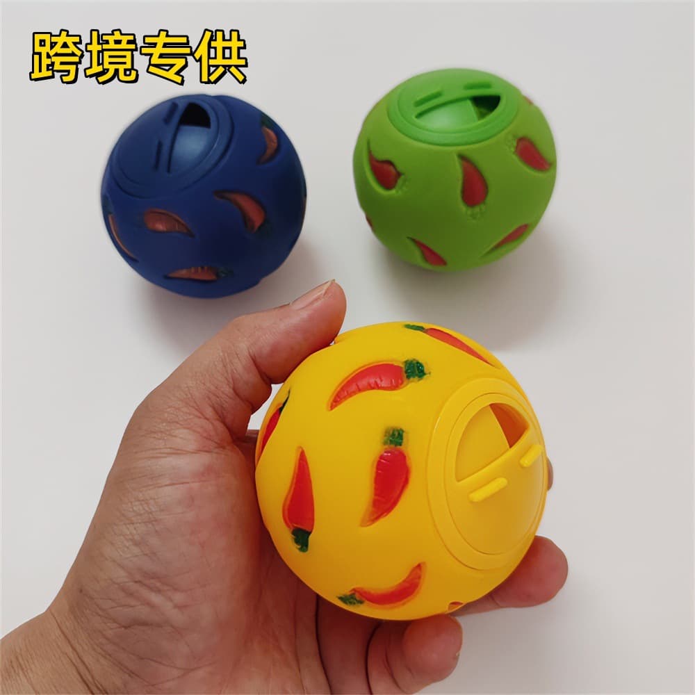 Slow Feeder Treat Ball Toy for Small Pets like Rabbits And Guinea Pigs PVC Biting Toy Lightweight 7.5cm Diameter Pet Supplies