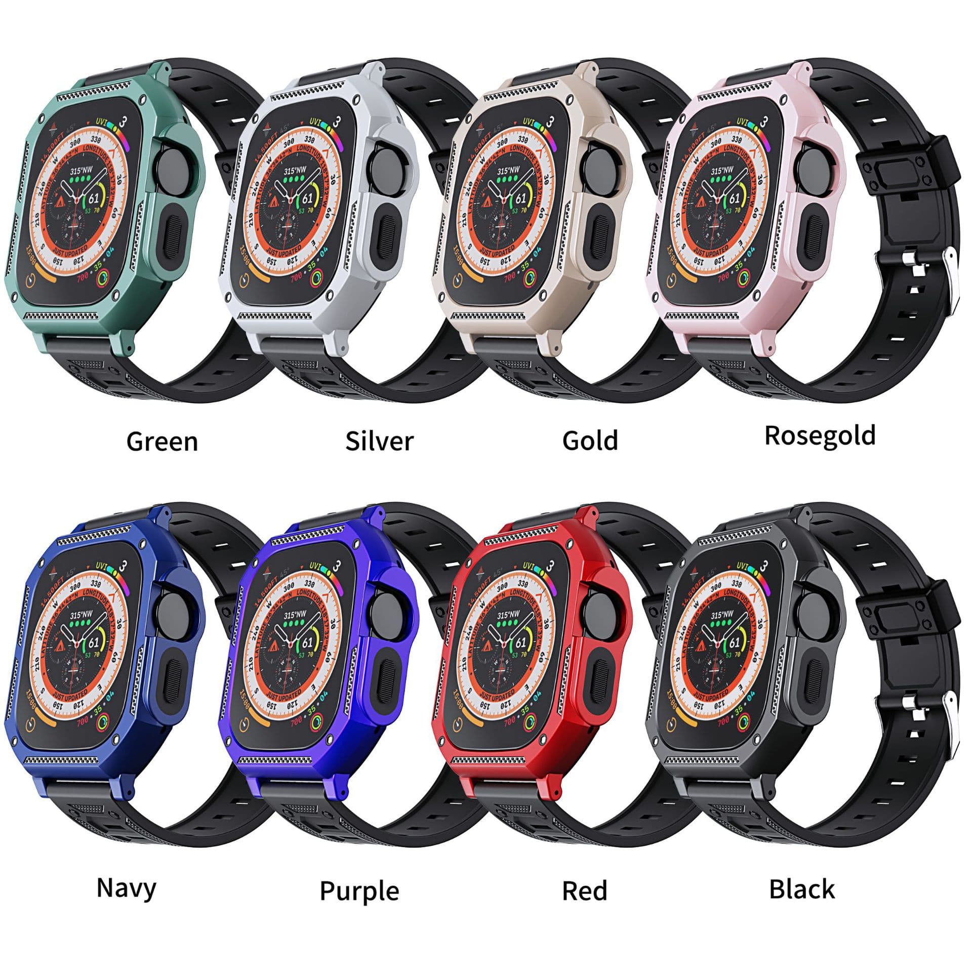Military Grade Anti-Fall Apple Watch Band for Men 46mm Ultra Durable Plastic Strap Compatible with Apple iWatch S9 Ultra2 S10 SE