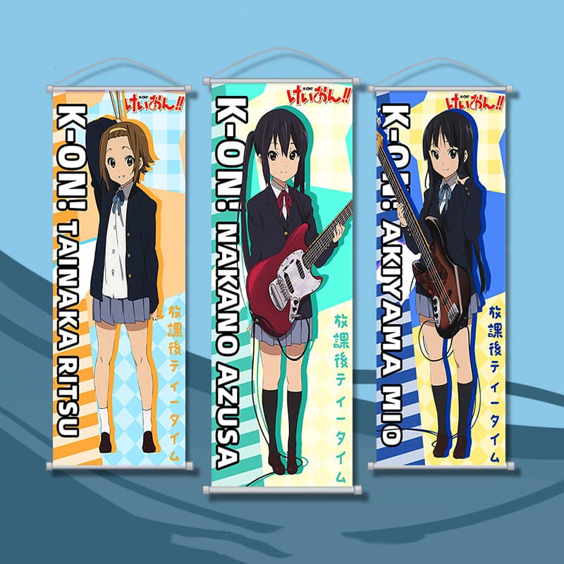 Light Tone Girl k-on Poster Hirazawa Wei Nakano Zi Qiu Shan Shu Silk Cloth Scroll Anime Secondary Scroll Hanging Painting