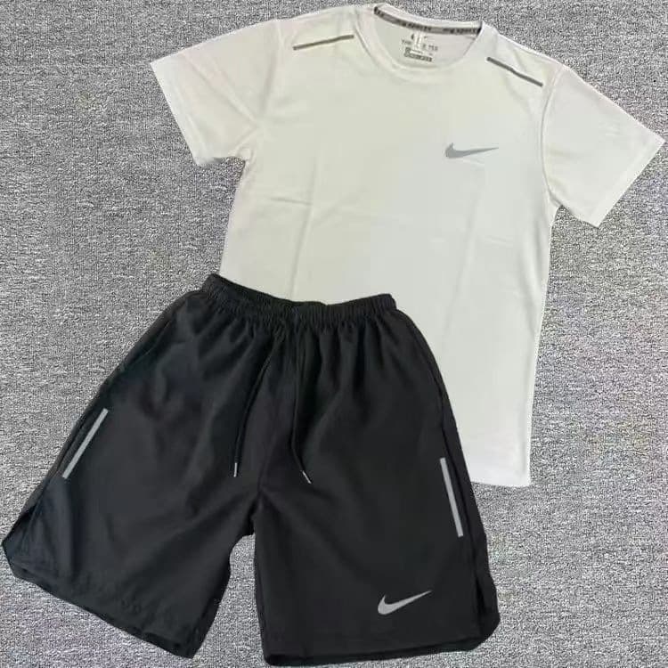 Sports Training Shorts 5-Inch Quick-Dry Set Track Short Sleeve Running Sportswear 3-Inch Reflective Pants