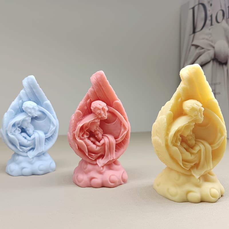 3D Stereo Family Aromatherapy Candle Silicone Mold DIY Gypsum Resin Epoxy Home Decoration Ornament Cake