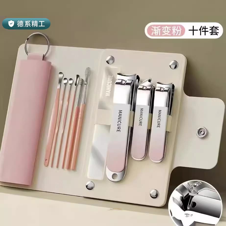 Stainless Steel Nail Clipper Set, Multiple Manicure Sets, Nail Clipper Kit, Nail Art Tools 10-Piece Set, Wholesale Stock