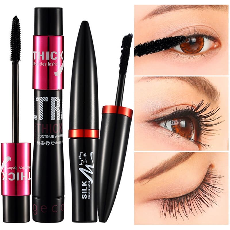 Gecomo Silk Grafting Eyelash Cream Double Tube Combination Set Waterproof, Thick, Long-Lasting, Non-Smudged, Slim
