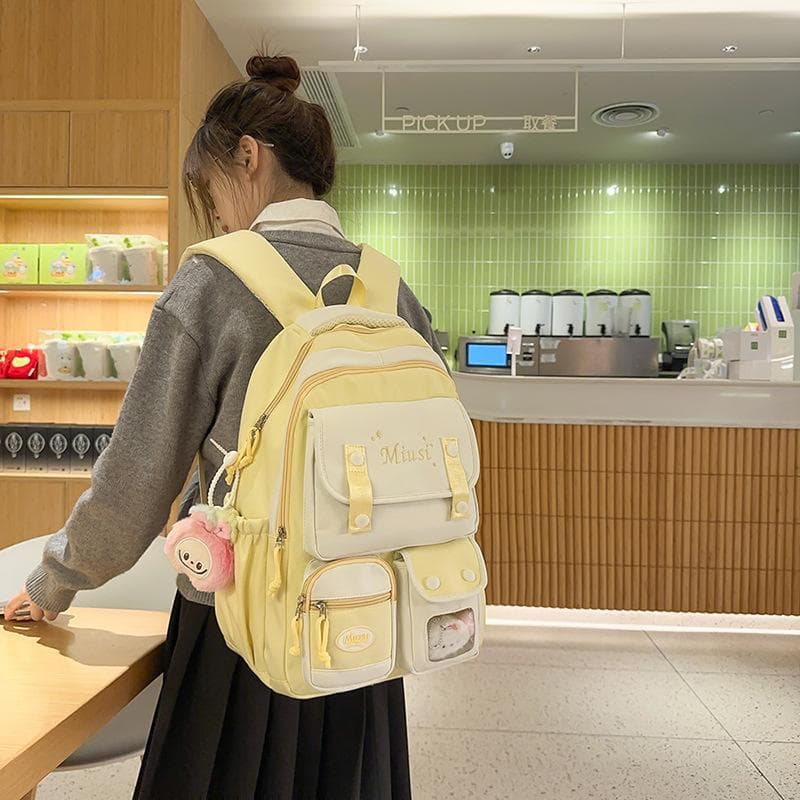 Miust Bingtong Yunxi Caigeyunzhe middle and high school students clear atmosphere casual travel backpack