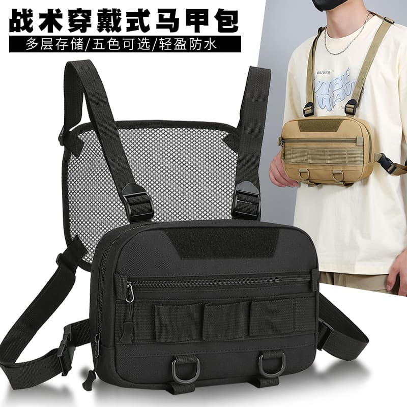 Cross-border multifunctional men's sports chest bag shoulder chest bag military fan tactical bag outdoor travel large capacity backpack