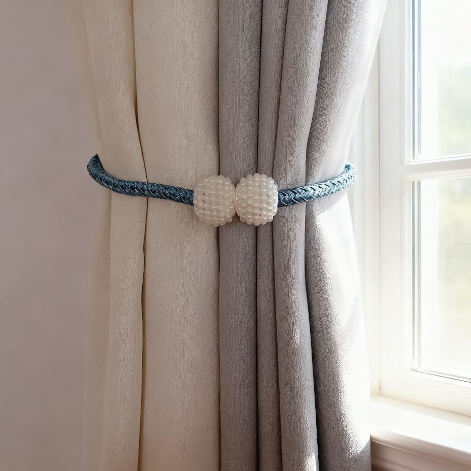 Direct Supply Modern Simple Curtain Pearl Buckle No-Drill Curtain Tie Rope Clip Accessories